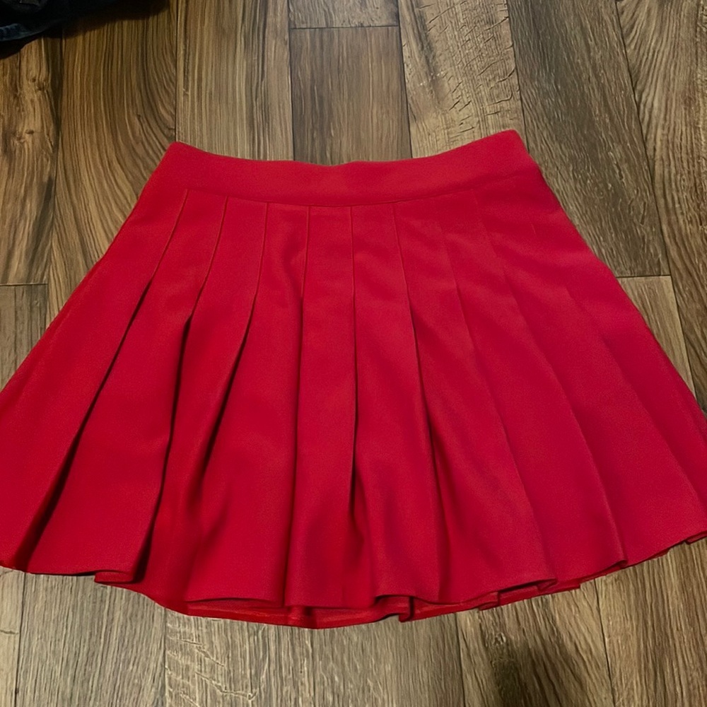 Pleated Red Tennis Skirt